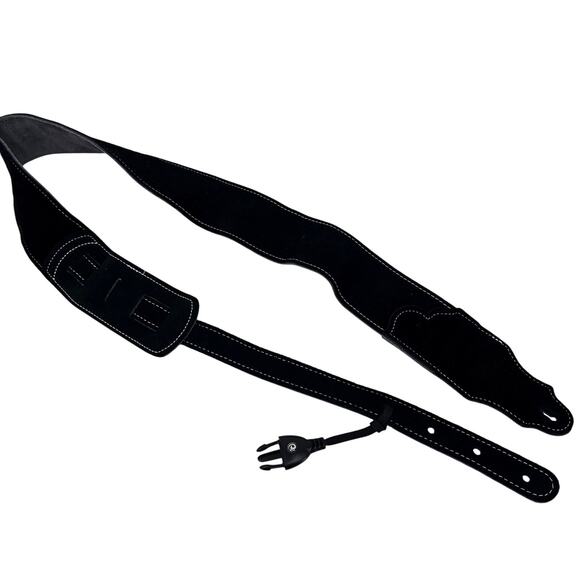 Franklin Strap Black Suede with Leatherette Backing Guitar Strap 2.5" - Picture 1 of 6